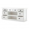 Nova Solo Halifax Mahogany White Distressed Finish Library / Kitchen Hutch with Basket Set and Glass Vitrines - Front Angle 