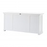 Nova Solo Halifax Mahogany White Distressed Finish Library / Kitchen Hutch with Basket Set and Glass Vitrines - Back Side Angle 