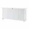 Nova Solo Halifax Mahogany White Distressed Finish Library / Kitchen Hutch with Basket Set and Glass Vitrines - Back Side Angle  - Nova Solo Halifax Mahogany White Distressed Finish Library / Kitchen Hutch with Basket Set and Glass Vitrines - Back Side Angle 