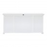 Nova Solo Halifax Mahogany White Distressed Finish Library / Kitchen Hutch with Basket Set and Glass Vitrines - Back Side Angle 