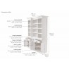Nova Solo Kitchen Hutch Cabinet With 5 Doors 3 Drawers - Dimension