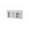 Nova Solo Kitchen Hutch Cabinet With 5 Doors 3 Drawers - Base Part Angled View with Opened Drawers