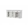 Nova Solo Kitchen Hutch Cabinet With 5 Doors 3 Drawers - Base Part Angled View with Opened Drawers - Nova Solo Kitchen Hutch Cabinet With 5 Doors 3 Drawers - Base Part Angled View with Opened Drawers