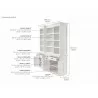 Nova Solo Kitchen Hutch Cabinet With 5 Doors 3 Drawers - Dimension - Nova Solo Kitchen Hutch Cabinet With 5 Doors 3 Drawers - Dimension