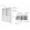 Nova Solo Hutch Bookcase 5 Doors 3 Drawers - Dimension - Nova Solo Hutch Bookcase 5 Doors 3 Drawers - Dimension