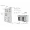 Nova Solo Halifax Buffet Hutch Unit with 2 Adjustable Shelves -Dimension