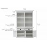 NovaSolo Halifax Buffet Hutch Unit with 6 Shelves - Dimension