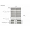 NovaSolo Halifax Buffet Hutch Unit with 8 Shelves - Dimension