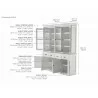 Nova Solo Halifax Buffet, Hutch Unit with 4 Glass Doors - Dimension - Nova Solo Halifax Buffet, Hutch Unit with 4 Glass Doors - Dimension