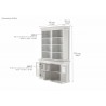 Nova Solo Halifax, Hutch Unit with 6 Glass Doors - Dimension