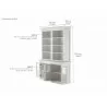 Nova Solo Halifax, Hutch Unit with 6 Glass Doors - Dimension - Nova Solo Halifax, Hutch Unit with 6 Glass Doors - Dimension