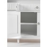Nova Solo Skansen Hutch Bookcase Unit - White with 4 Doors, 2 Drawers - Closeup Angle