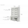 Nova Solo Skansen Hutch Bookcase Unit - White with 4 Doors, 2 Drawers - Dimension