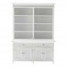 Nova Solo Skansen Hutch Bookcase Unit - White with 4 Doors, 2 Drawers - Front Angle
