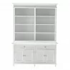 Nova Solo Skansen Hutch Bookcase Unit - White with 4 Doors, 2 Drawers - Front Angle - Nova Solo Skansen Hutch Bookcase Unit - White with 4 Doors, 2 Drawers - Front Angle