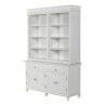 Nova Solo Skansen Hutch Bookcase Unit - White with 4 Doors, 2 Drawers - Front Side Angle
