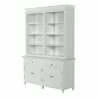 Nova Solo Skansen Hutch Bookcase Unit - White with 4 Doors, 2 Drawers - Front Side Angle - Nova Solo Skansen Hutch Bookcase Unit - White with 4 Doors, 2 Drawers - Front Side Angle