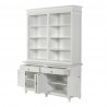 Nova Solo Skansen Hutch Bookcase Unit - White with 4 Doors, 2 Drawers - Front Side Opened Angle