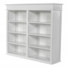 Nova Solo Skansen Hutch Bookcase Unit - White with 4 Doors, 2 Drawers - Upper Shelf