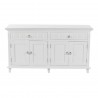 Nova Solo Skansen Hutch Bookcase Unit - White with 4 Doors, 2 Drawers - Lower Shelf