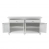 Nova Solo Skansen Hutch Bookcase Unit - White with 4 Doors, 2 Drawers - Lower Shelf