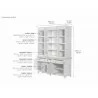 Nova Solo Skansen Kitchen Hutch Cabinet with 5 Doors, 3 Drawers - Dimension - Nova Solo Skansen Kitchen Hutch Cabinet with 5 Doors, 3 Drawers - Dimension