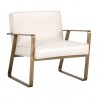 Sunpan Kristoffer Lounge Chair - Vintage Vanilla Leather - Front Side Angle