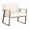 Sunpan Kristoffer Lounge Chair - Vintage Vanilla Leather - Front Side Angle - Sunpan Kristoffer Lounge Chair - Vintage Vanilla Leather - Front Side Angle