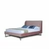 Manhattan Comfort Heather Bed in Velvet Blush and Black Legs Side - Manhattan Comfort Heather Bed in Velvet Blush and Black Legs Side
