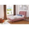 Manhattan Comfort Heather Velvet Twin Bed in Blush with Gold Legs