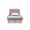 Manhattan Comfort Heather Velvet Twin Bed in Blush with Gold Legs Front - Manhattan Comfort Heather Velvet Twin Bed in Blush with Gold Legs Front