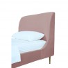 Manhattan Comfort Heather Velvet Twin Bed in Blush with Gold Legs Header