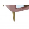 Manhattan Comfort Heather Velvet Twin Bed in Blush with Gold Legs 