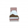 Manhattan Comfort Heather Velvet Twin Bed in Blush with Gold Legs Top