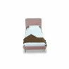 Manhattan Comfort Heather Velvet Twin Bed in Blush with Gold Legs Top - Manhattan Comfort Heather Velvet Twin Bed in Blush with Gold Legs Top
