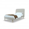 Manhattan Comfort Heather Velvet Twin Bed in Taupe with Gold Legs Side