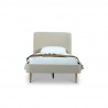 Manhattan Comfort Heather Velvet Twin Bed in Taupe with Gold Legs Front