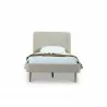 Manhattan Comfort Heather Velvet Twin Bed in Taupe with Gold Legs Front - Manhattan Comfort Heather Velvet Twin Bed in Taupe with Gold Legs Front