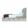 Manhattan Comfort Heather Velvet Twin Bed in Taupe with Gold Legs Side