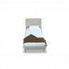 Manhattan Comfort Heather Velvet Twin Bed in Taupe with Gold Legs Top