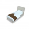 Manhattan Comfort Heather Velvet Twin Bed in Taupe with Gold Legs Top Angle