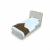 Manhattan Comfort Heather Velvet Twin Bed in Taupe with Gold Legs Top Angle - Manhattan Comfort Heather Velvet Twin Bed in Taupe with Gold Legs Top Angle