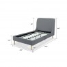 Manhattan Comfort Heather Velvet Twin Bed in Grey Size