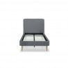 Manhattan Comfort Heather Velvet Twin Bed in Grey with Black Legs Frame