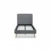 Manhattan Comfort Heather Velvet Twin Bed in Grey with Black Legs Frame - Manhattan Comfort Heather Velvet Twin Bed in Grey with Black Legs Frame