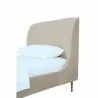 Manhattan Comfort Heather Velvet Twin Bed in Cream with Black Legs Header - Manhattan Comfort Heather Velvet Twin Bed in Cream with Black Legs Header