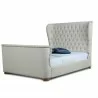 Manhattan Comfort Lola Ivory Full and Queen Bed Side Angle - Manhattan Comfort Lola Ivory Full and Queen Bed Side Angle
