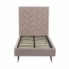 Manhattan Comfort Crosby Modern Twin-Size Upholstered Velvet Bedframe and Headboard in Blush Frame View - Manhattan Comfort Crosby Modern Twin-Size Upholstered Velvet Bedframe and Headboard in Blush Frame View