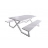 Vivere Banquet Deluxe 8-Seat Aluminum Picnic Table (White) - White BG