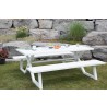 Vivere Banquet Deluxe 8-Seat Aluminum Picnic Table (White)